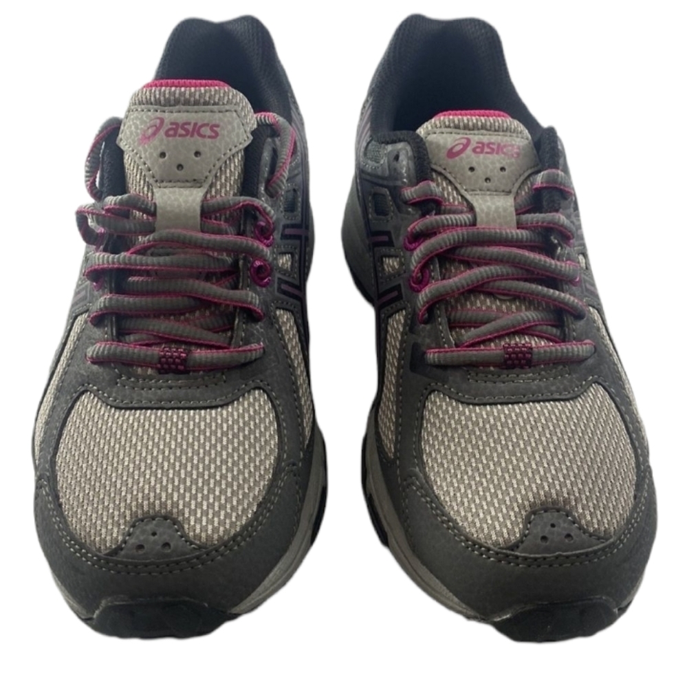 Asics Gel Venture 6 Womens 9.5 Gray Pink Trail Running Athletic T7G6N Sneakers